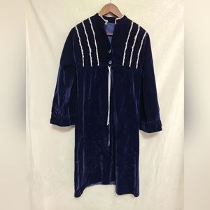 Vintage Dark Blue Velvet Dress